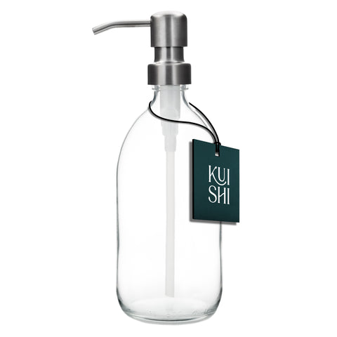 Clear Soap Dispenser Stainless Steel Pump