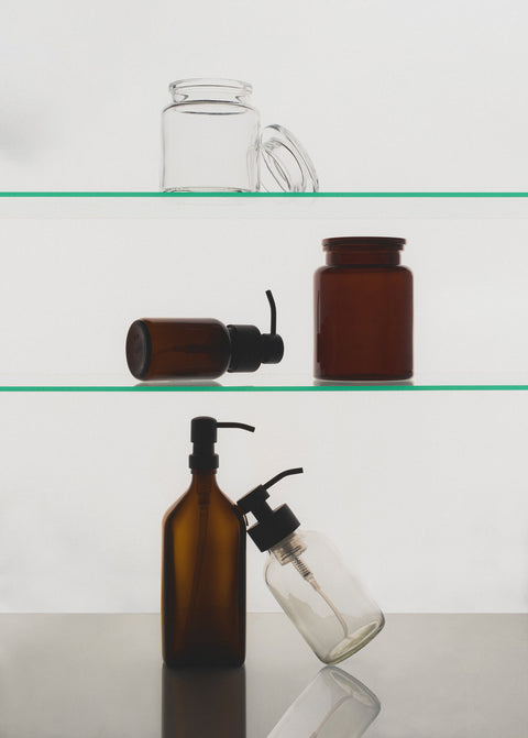 Kuishi Soap Dispensers sat on shelfs