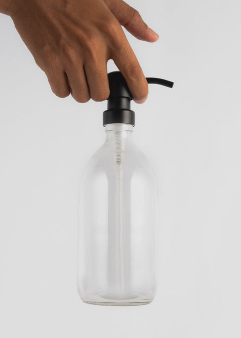 Clear Soap Dispenser Stainless Steel Pump