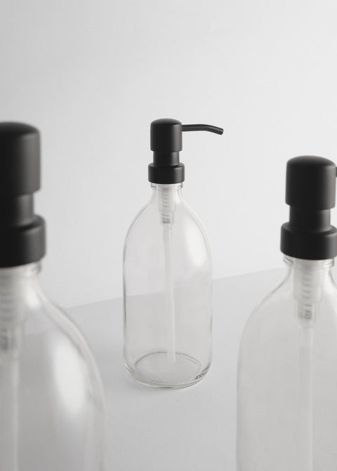 Clear Soap Dispenser Stainless Steel Pump