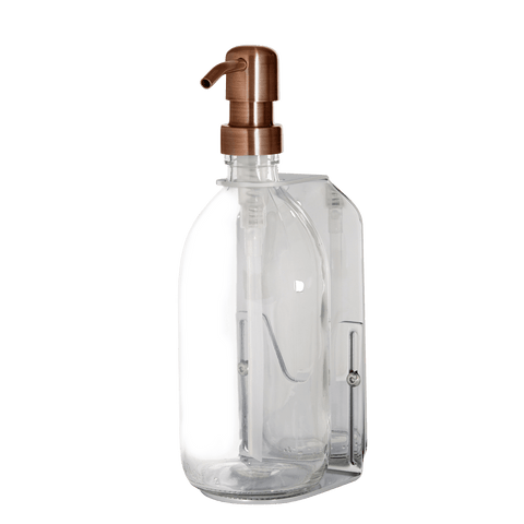 Chrome Single Wall Mounted Soap Dispenser-Bronze-250ml-Clear-Kuishi