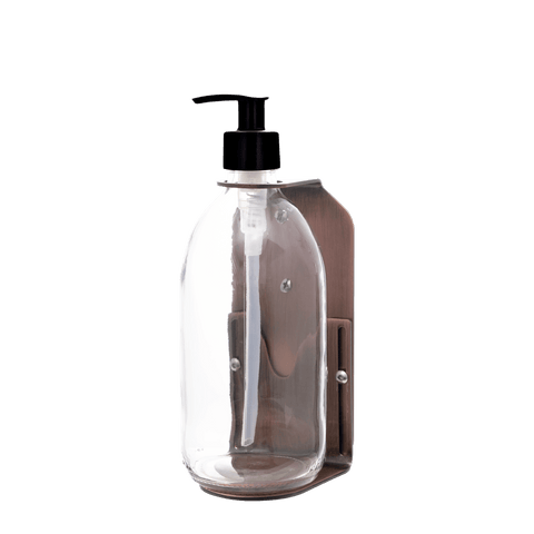 Copper Single Wall Mounted Soap Dispenser-Plastic-250ml-Amber-Kuishi