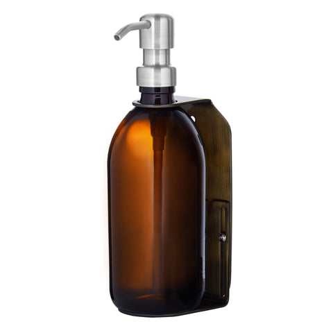 Gold Single Wall Mounted Soap Dispenser-Gold Pump / 300ml / Amber