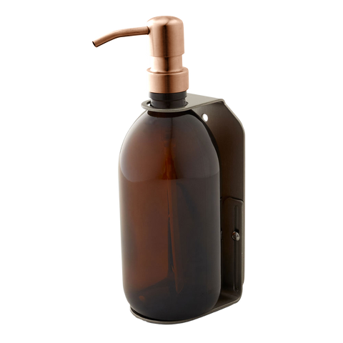 Nickel Single Wall Mounted Soap Dispenser-Copper-250ml-Amber-Kuishi