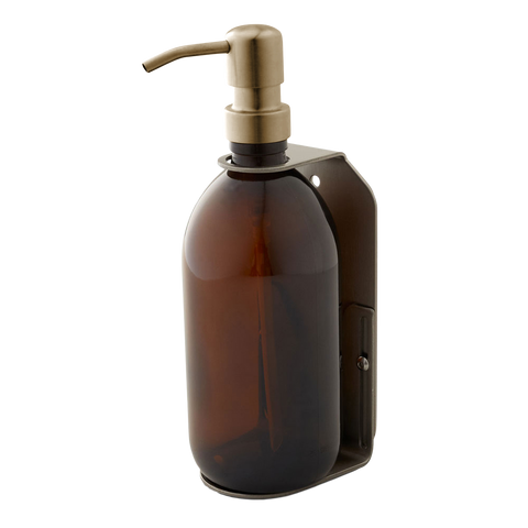 Nickel Single Wall Mounted Soap Dispenser-Gold-250ml-Amber-Kuishi