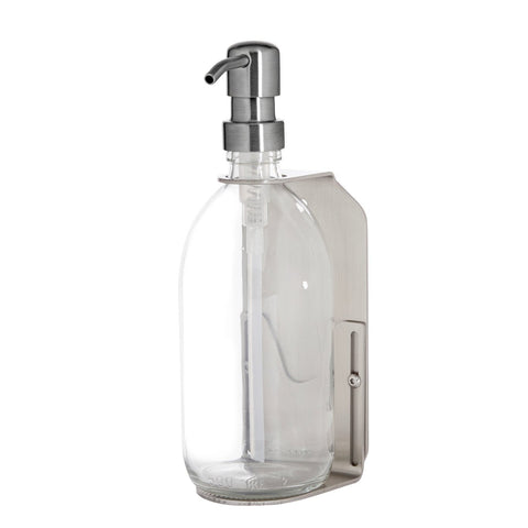 Nickel Single Wall Mounted Soap Dispenser-Silver-250ml-Clear-Kuishi