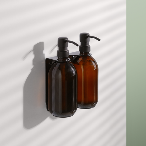 Black Double Wall Mounted Soap Dispensers