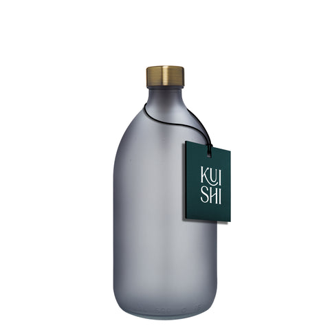 Frosted Grey Bottle and Metal Cap