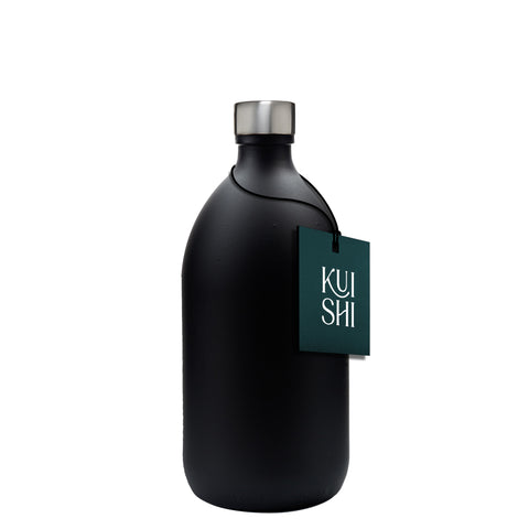 Black Glass Storage Bottle and Cap