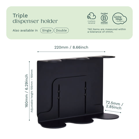 Black Triple Bottle Holder