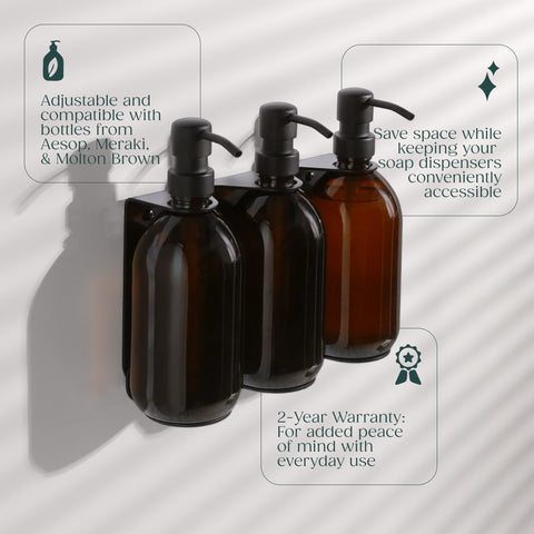 Black Triple Bottle Holder