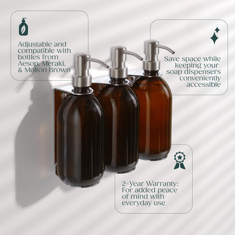 Chrome Triple Bottle Holder