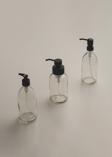 Clear Glass Pump Bottle