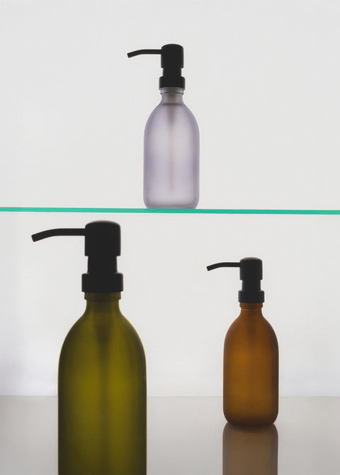 Frosted Amber Glass Soap Dispenser