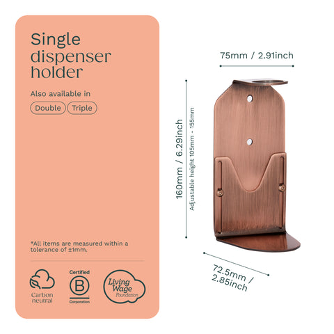 Copper Single Soap Bottle Holder