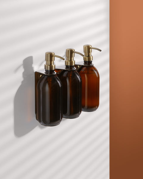 Gold Triple Soap Bottle Holder