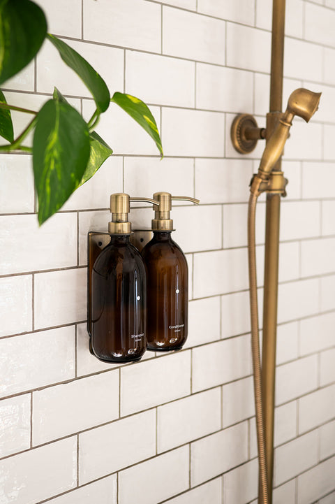 Gold Double Wall Mounted Soap Dispenser
