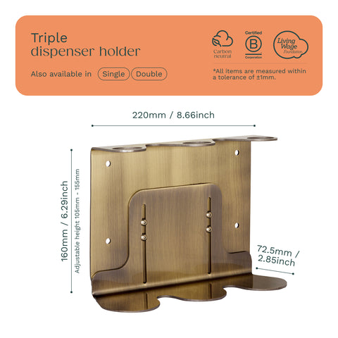 Gold Triple Soap Bottle Holder