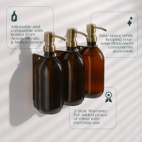 Gold Triple Soap Bottle Holder