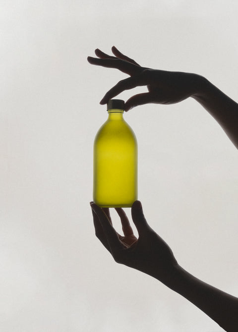 Green Glass Storage Bottle and Cap