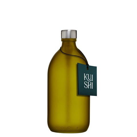 Green Glass Storage Bottle and Cap