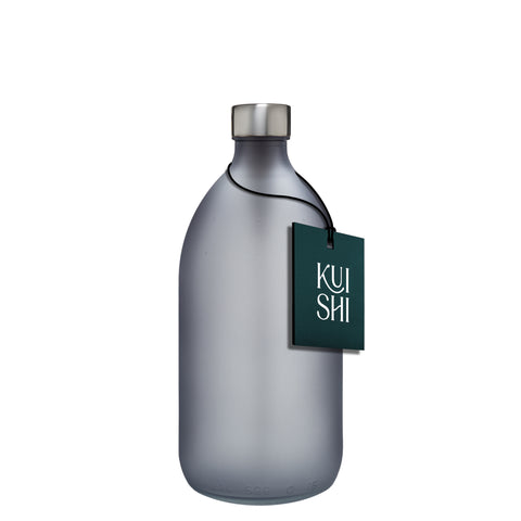 Frosted Grey Bottle and Metal Cap