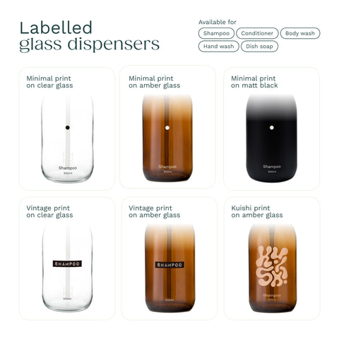 Shampoo & Conditioner - Mounted Two-Bottle Shower Dispenser Set