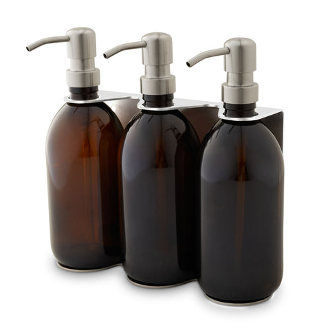 Chrome Triple Wall Mounted Soap Dispenser