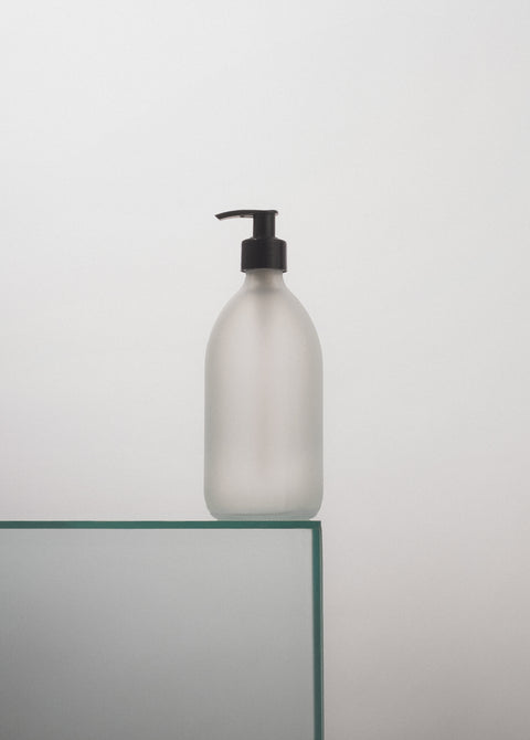 White Glass Pump Bottle