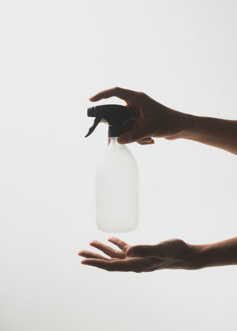 White Glass Spray Bottle