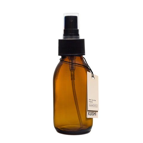 Amber Glass Atomiser Spray Bottle with White Atomiser 100ml by Kuishi