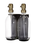 Black Double Wall Mounted Soap Dispensers-Black-250ml-Amber-Kuishi