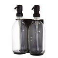 Black Double Wall Mounted Soap Dispensers-Black-250ml-Amber-Kuishi