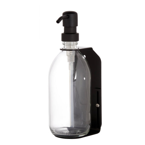 Black Wall Mounted Dispenser clear bottles Black Pump