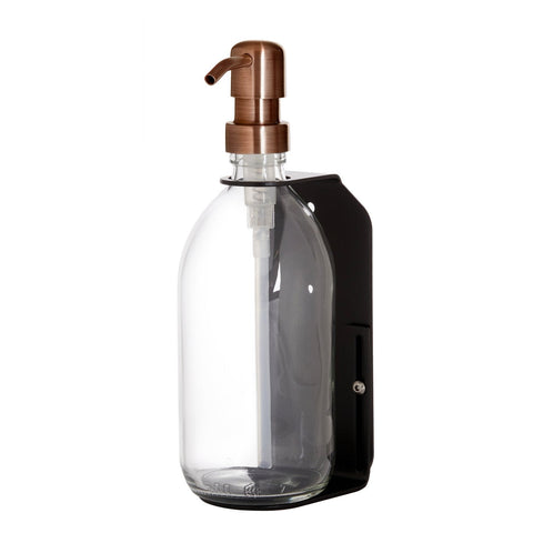 Black Wall Mounted Dispenser clear bottles copper Pump