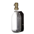 Black Wall Mounted Dispenser clear bottles gold Pump