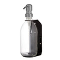 Black Wall Mounted Dispenser clear bottles Silver Pump