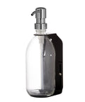 Black Wall Mounted Dispenser clear bottles Silver Pump