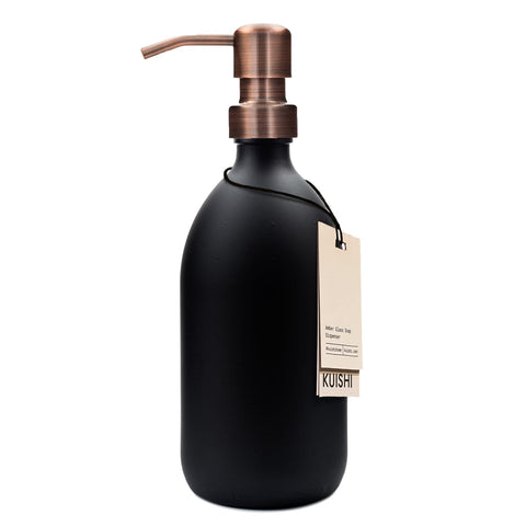 Black Soap Dispenser With Bronze Metal Pump