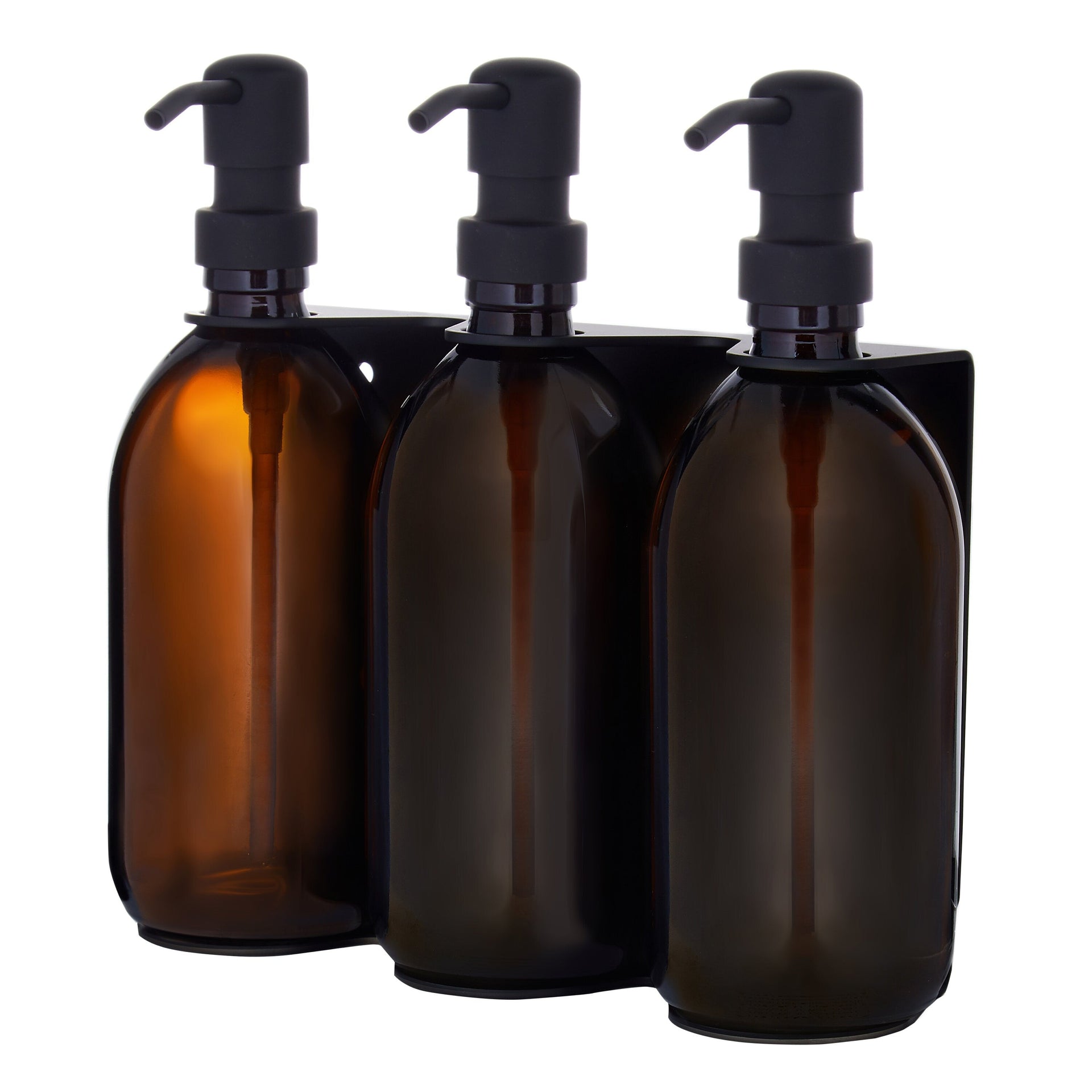 Distributeur de savon mural triple noir
