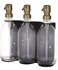 Black Triple Wall Mounted Soap Dispenser-Gold-300ml-Clear-Kuishi