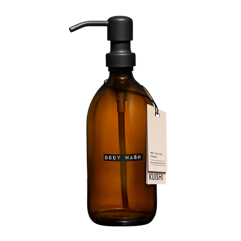 Refillable Body Wash bottle with black pump