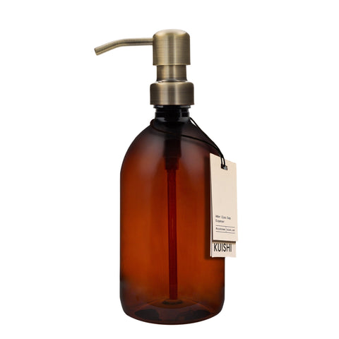 Brown Plastic Soap Dispenser-Gold-250ml-Kuishi