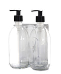 Chrome Double Wall Mounted Soap Dispenser-Plastic-250ml-Clear-Kuishi