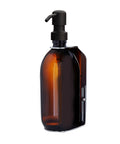 Chrome Single Wall Mounted Soap Dispenser-Black-250ml-Amber-Kuishi