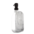 Chrome Single Wall Mounted Soap Dispenser-Black-250ml-Clear-Kuishi