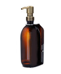 Chrome Single Wall Mounted Soap Dispenser-Gold-250ml-Amber-Kuishi