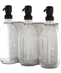 Chrome Triple Wall Mounted Soap Dispenser-Black-250ml-Clear-Kuishi