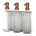 Chrome Triple Wall Mounted Soap Dispenser-Copper-250ml-Clear-Kuishi