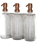 Chrome Triple Wall Mounted Soap Dispenser-Copper-250ml-Clear-Kuishi